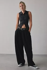 BDG Ledia Collared Zip-Front Vest Top