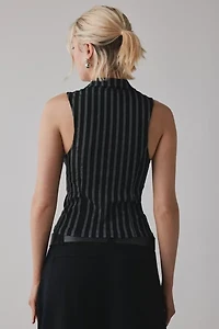 BDG Ledia Collared Zip-Front Vest Top