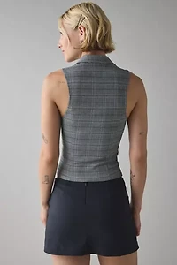 BDG Ledia Collared Zip-Front Vest Top
