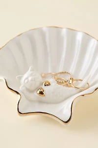 Mermaid Kitty Shell Ceramic Catch-All Dish