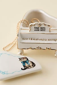 Piano Shaped Ceramic Trinket Box