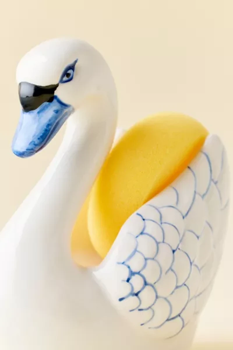 Swan Shaped Ceramic Sponge Holder