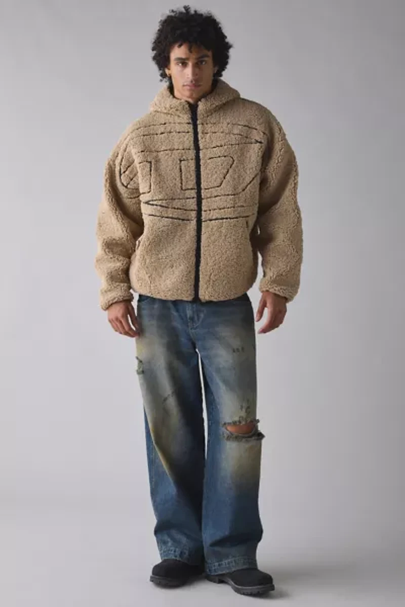 Diesel S-Zat Fleece Hooded Zip-Up Jacket