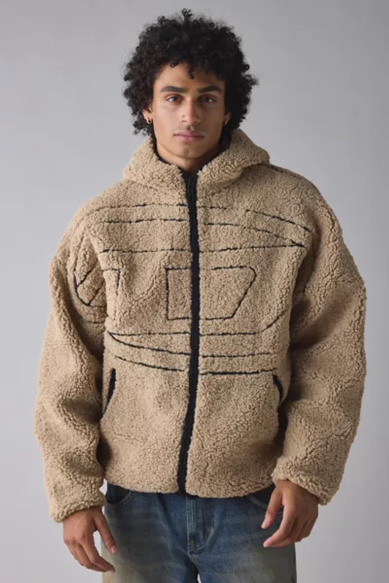 Diesel S-Zat Fleece Hooded Zip-Up Jacket