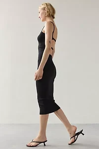 Lioness Brat Open-Back Bodycon Midi Dress
