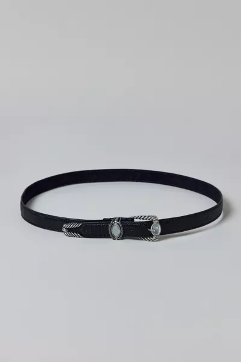 Textured Slim Leather Belt