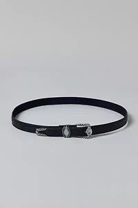 Textured Slim Leather Belt