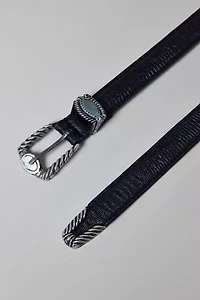 Textured Slim Leather Belt