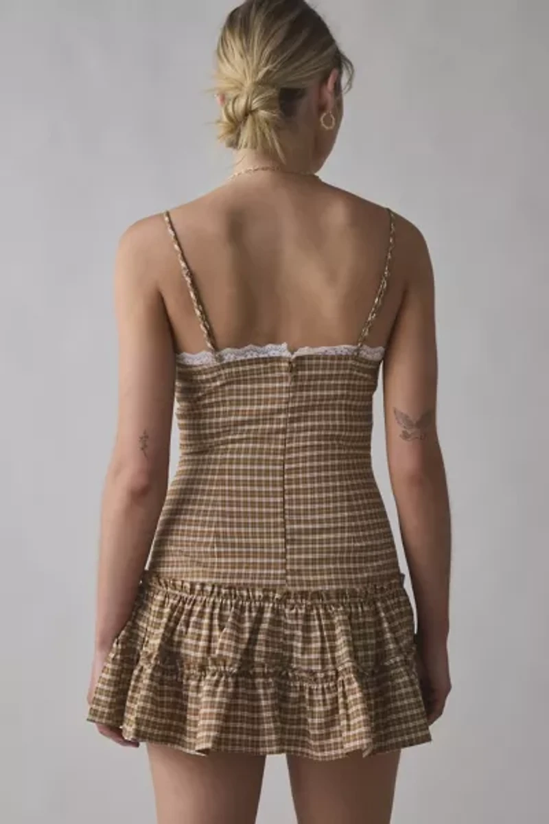 Lioness Yves Lace-Trim Cami Mini Dress