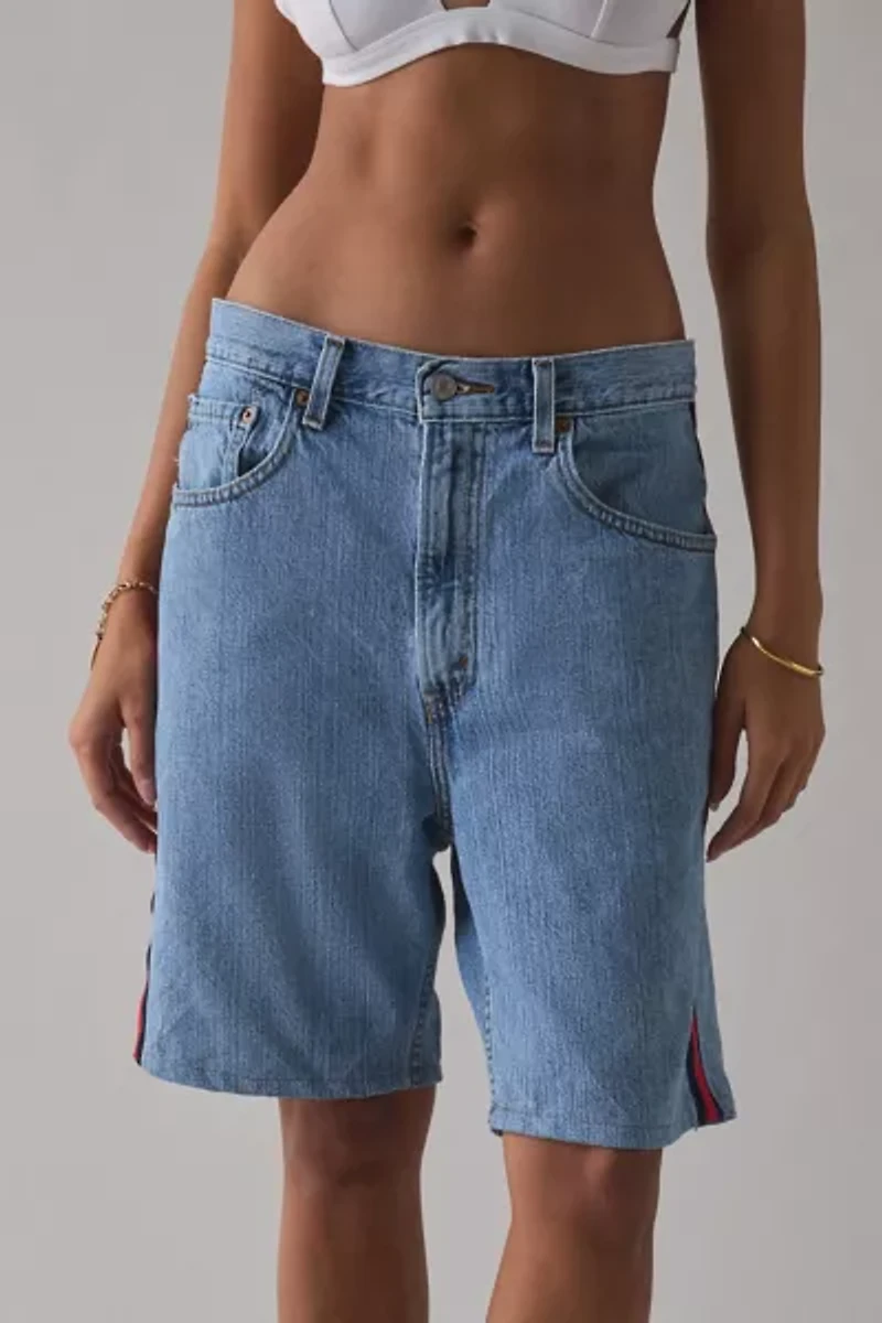 ReMADE By UO Side-Stripe Denim Jort