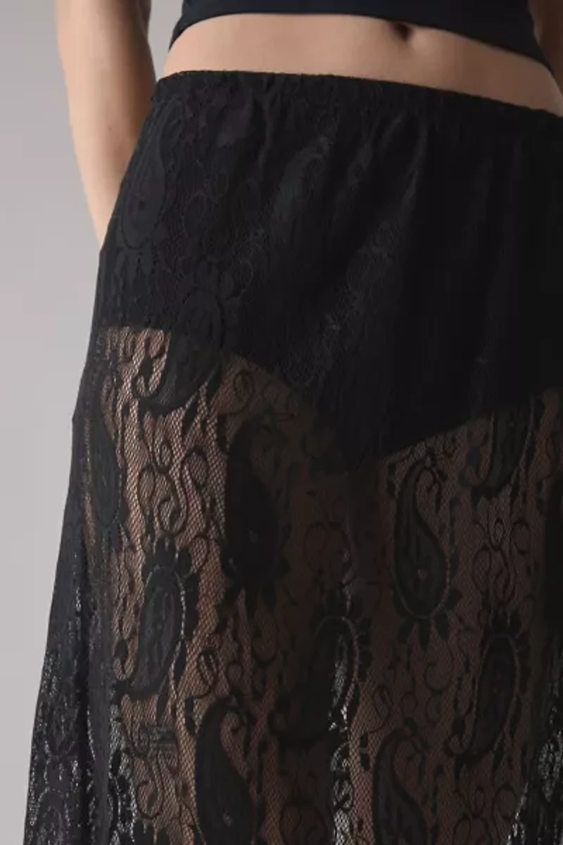 ReMADE By UO Sheer Lace Midi Skirt