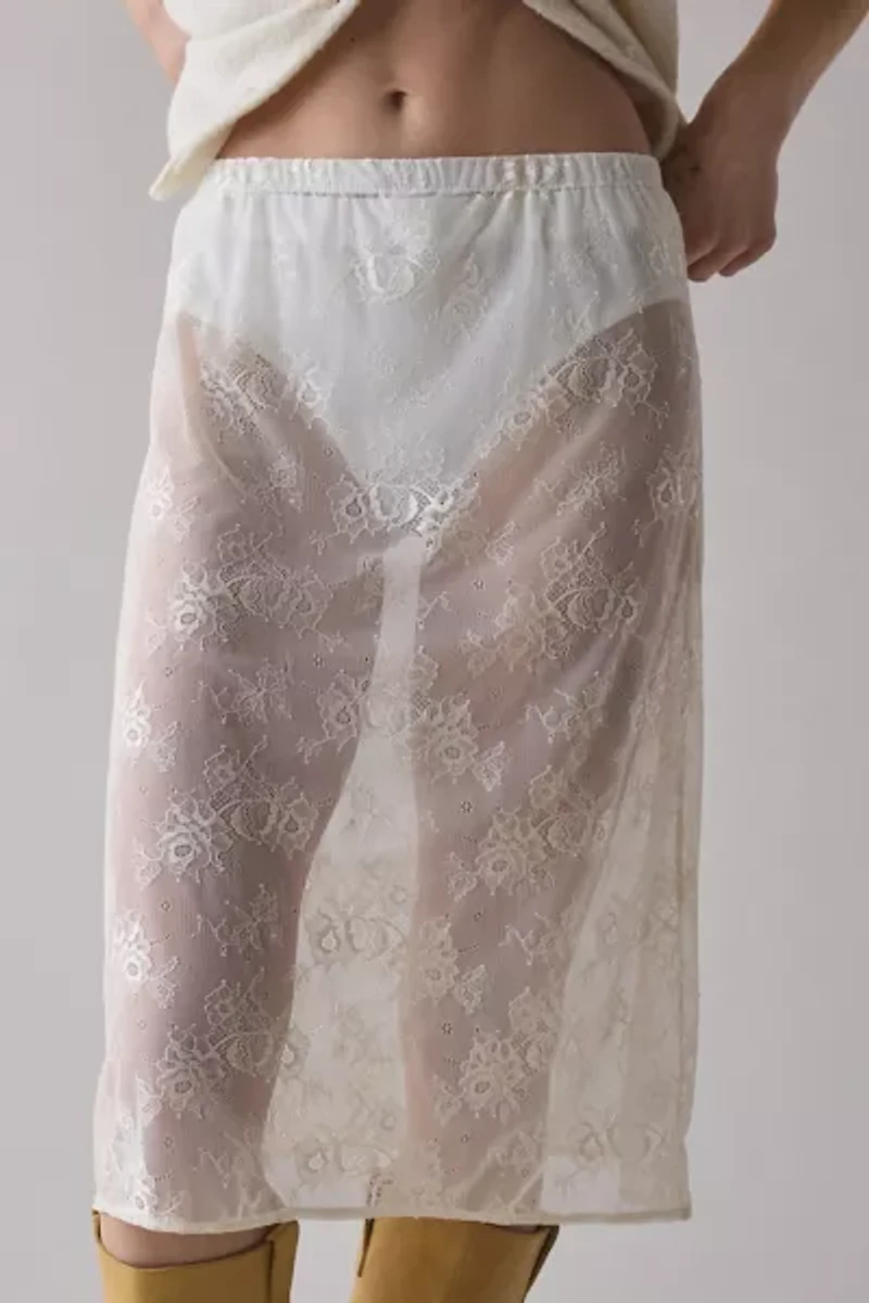 ReMADE By UO Sheer Lace Midi Skirt