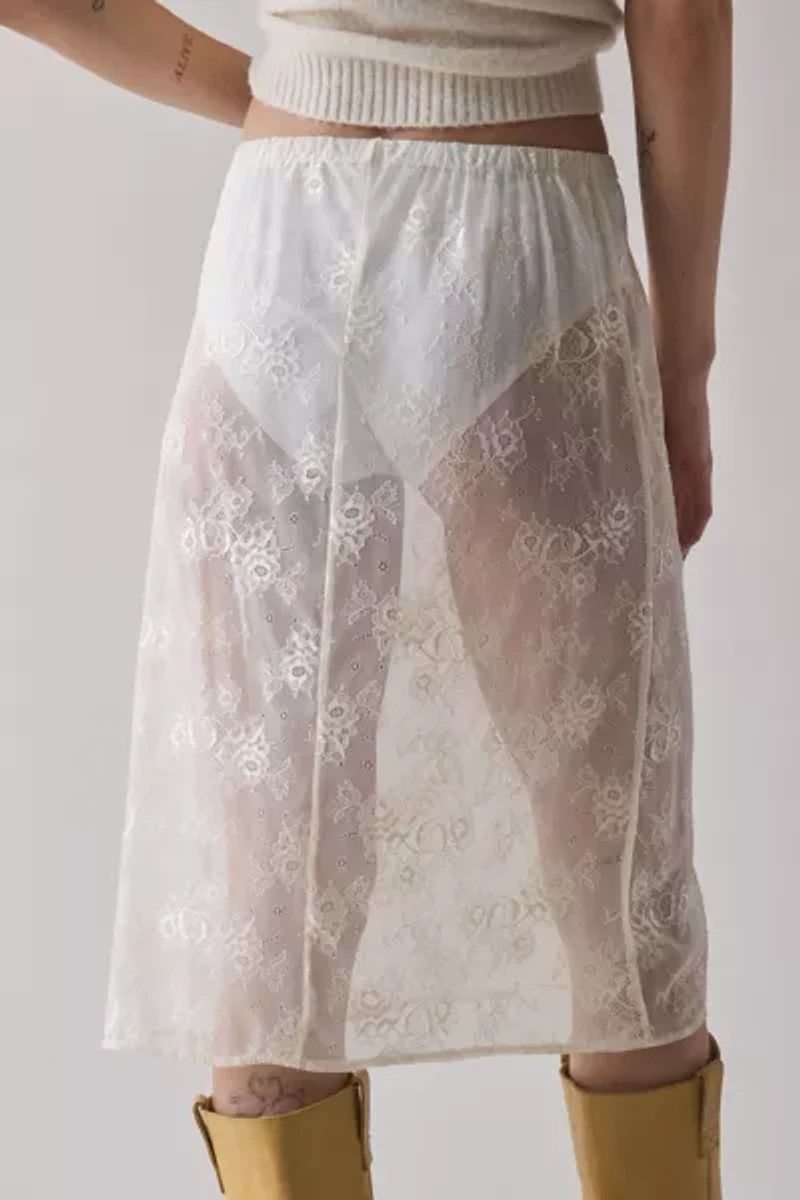 ReMADE By UO Sheer Lace Midi Skirt