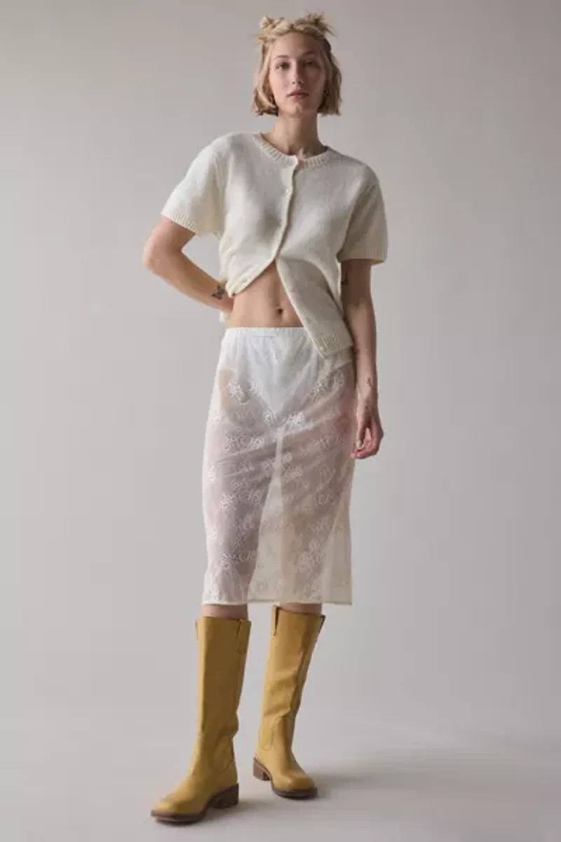 ReMADE By UO Sheer Lace Midi Skirt