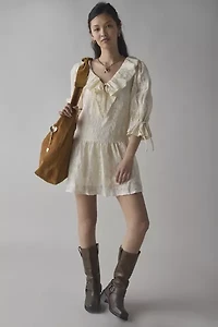 Kiss The Sky Lace Ruffle Collar Babydoll Mini Dress