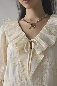 Kiss The Sky Lace Ruffle Collar Babydoll Mini Dress