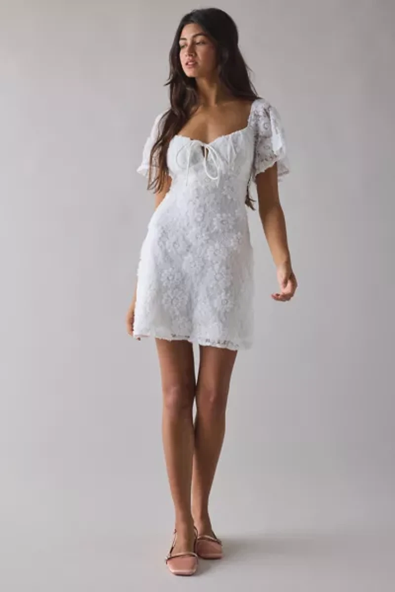 Kiss The Sky Textured Floral Mini Dress