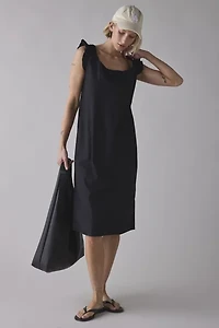 Motel Merrily Cotton Poplin Flutter Sleeve Smock Midi Dress