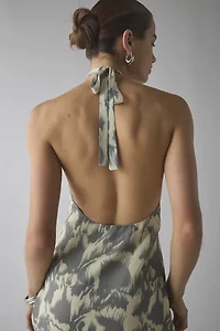 Motel Tanta Asymmetrical High-Neck Halter Midi Dress