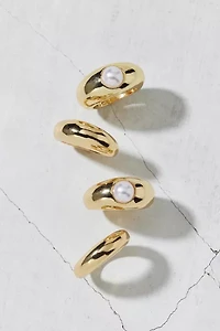 Pearl Dome Ring Set