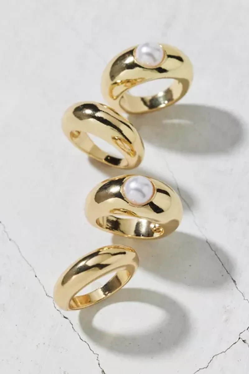 Pearl Dome Ring Set