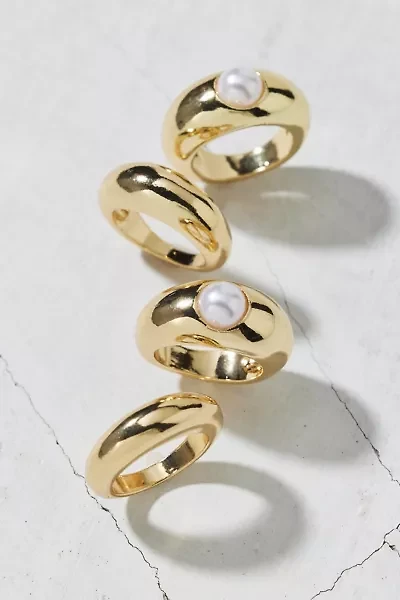 Pearl Dome Ring Set