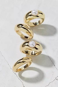 Pearl Dome Ring Set