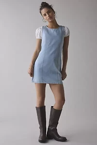 UO Maisie High-Neck Denim Shift Mini Dress