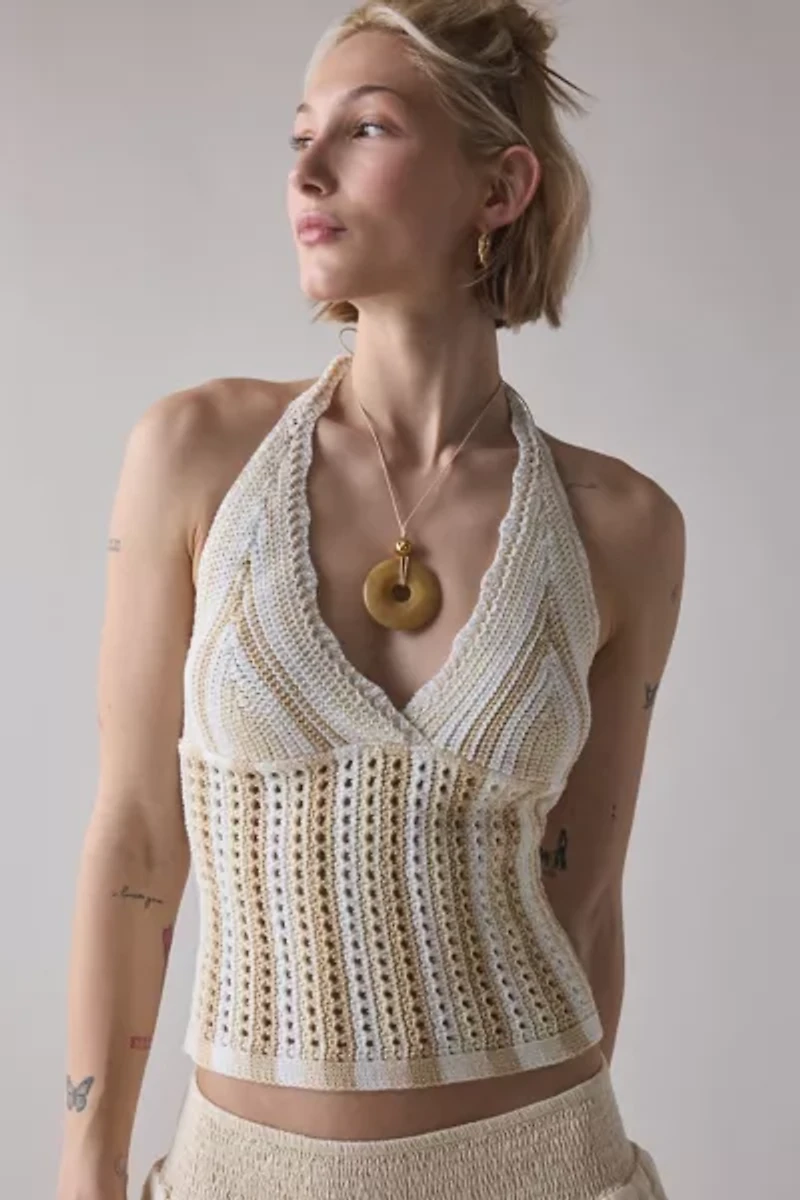Kimchi Blue Tulum Crochet Halter Top