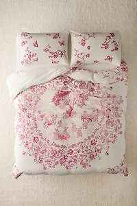 Bunny Toile Patterned Cotton Gauze Duvet Cover