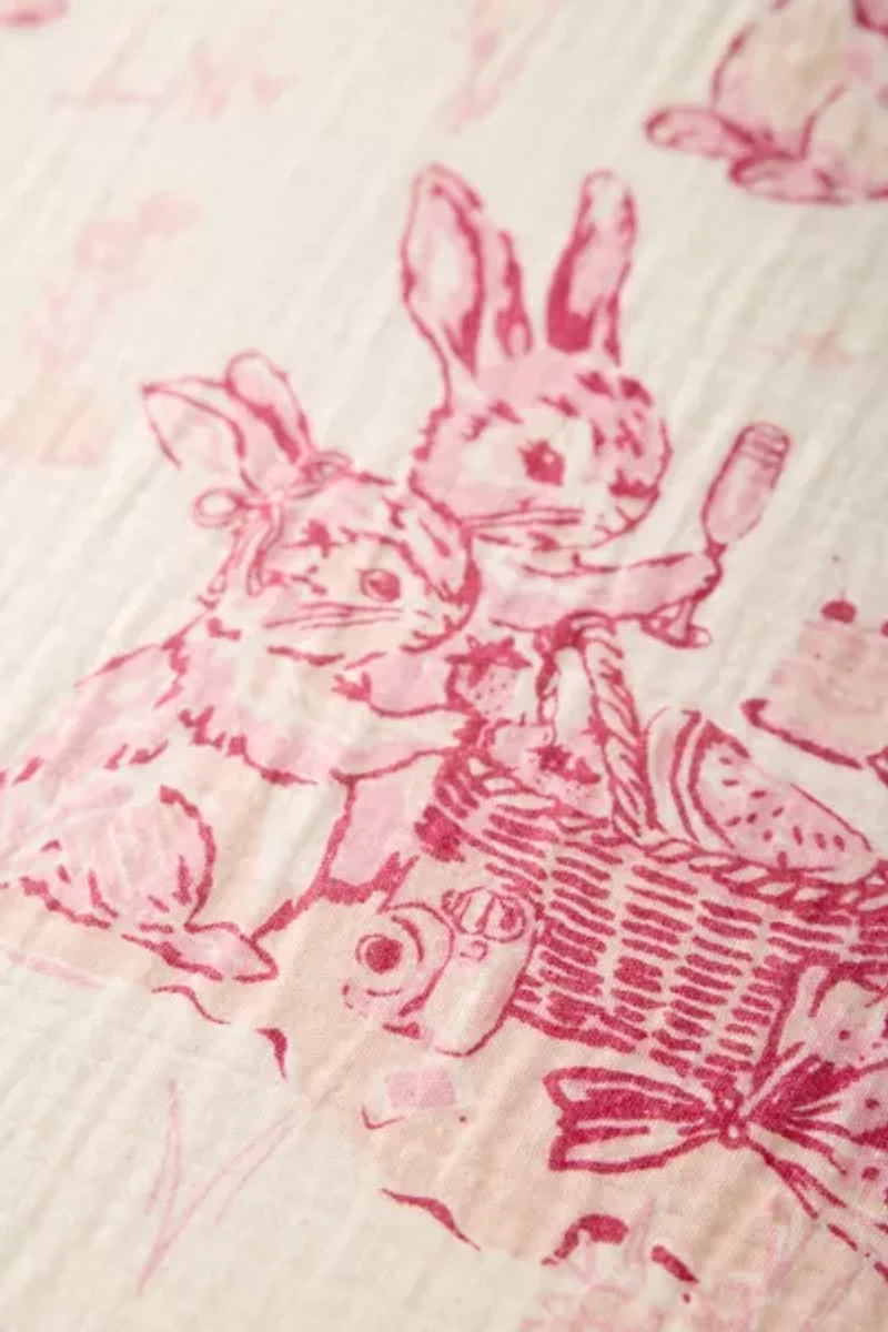 Bunny Toile Patterned Cotton Gauze Duvet Cover
