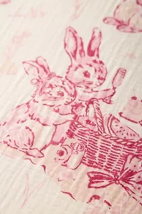 Bunny Toile Patterned Cotton Gauze Duvet Cover