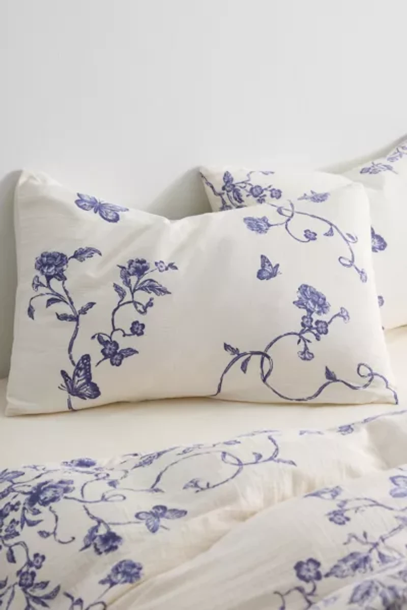 Bunny Toile Patterned Cotton Gauze Sham Set
