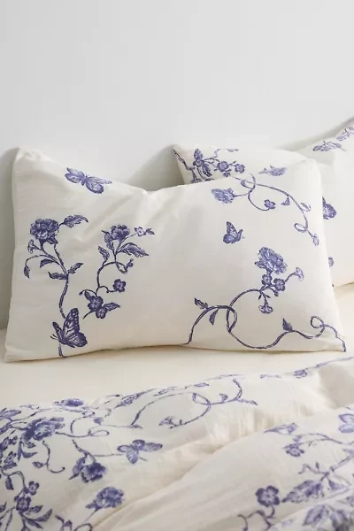 Bunny Toile Patterned Cotton Gauze Sham Set