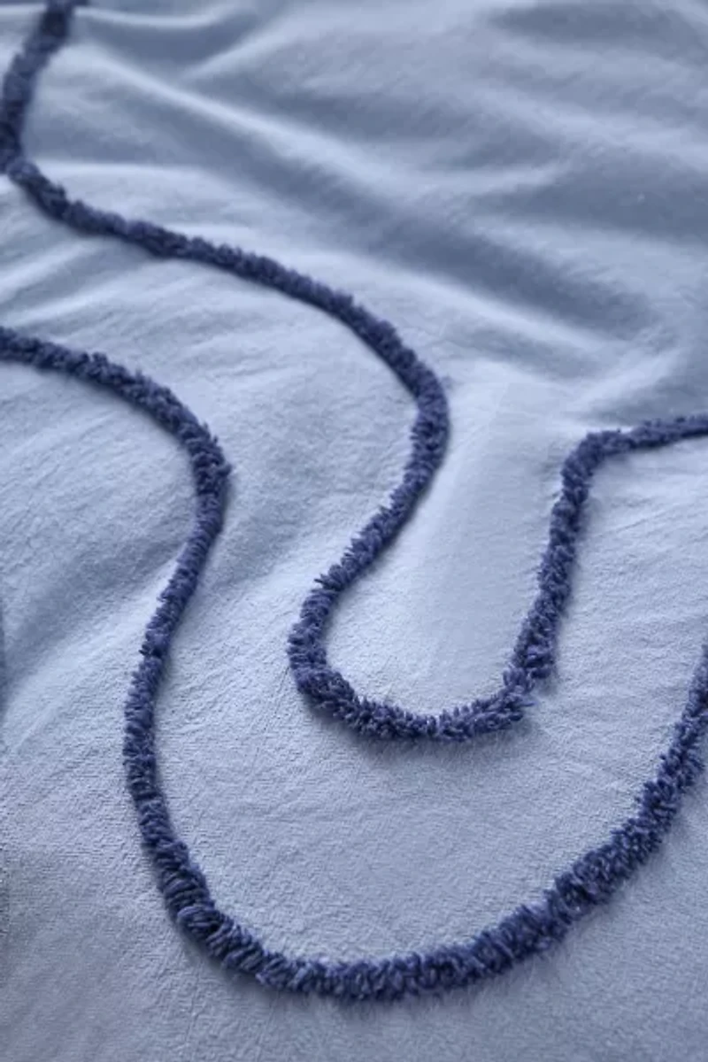 Wiggle Bordered Tufted Duvet Cover