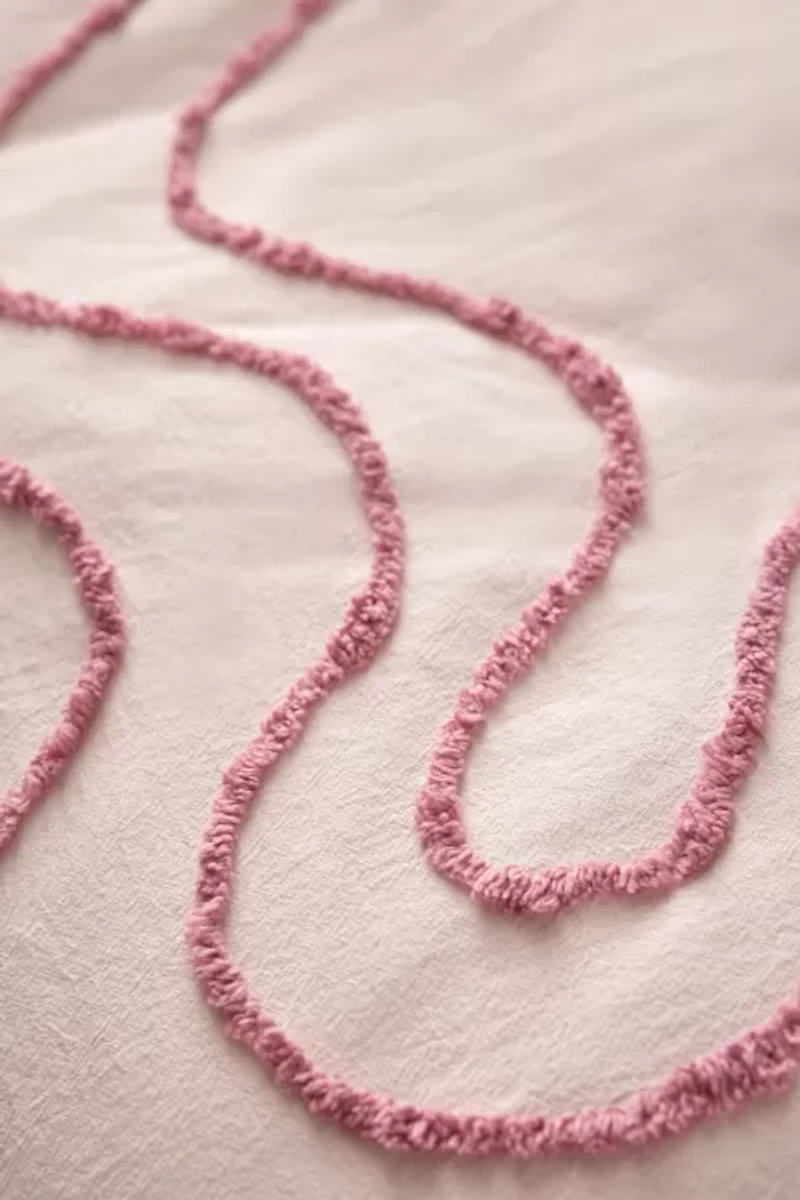 Wiggle Bordered Tufted Duvet Cover