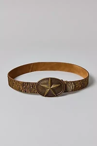 Animal Print Calf Hair Buckle Belt
