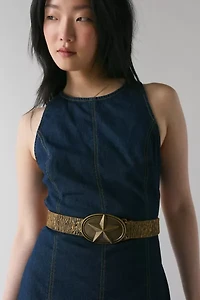 Animal Print Calf Hair Buckle Belt
