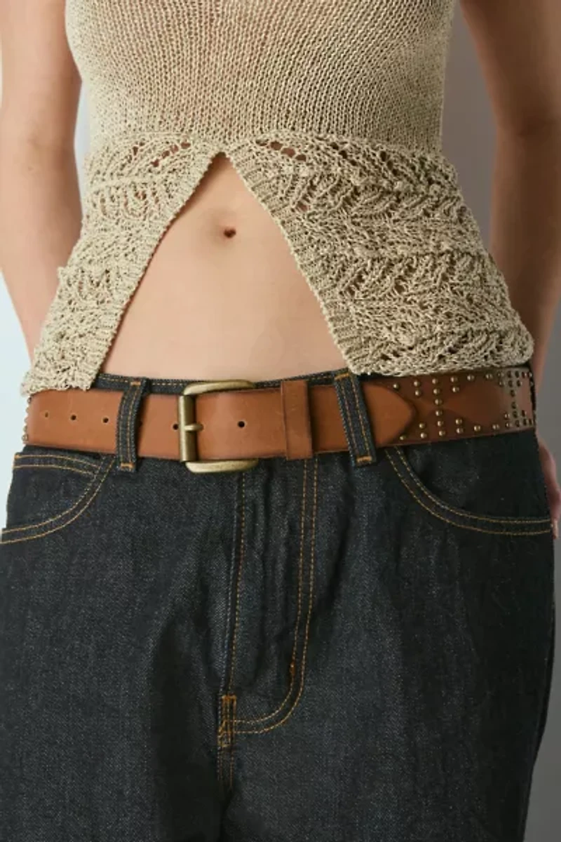 Studded Leather Belt