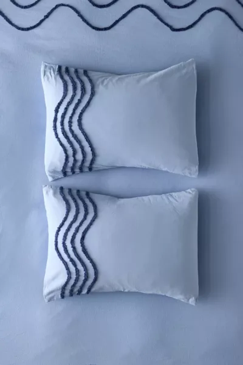 Wiggle Bordered Tufted Sham Set