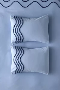 Wiggle Bordered Tufted Sham Set