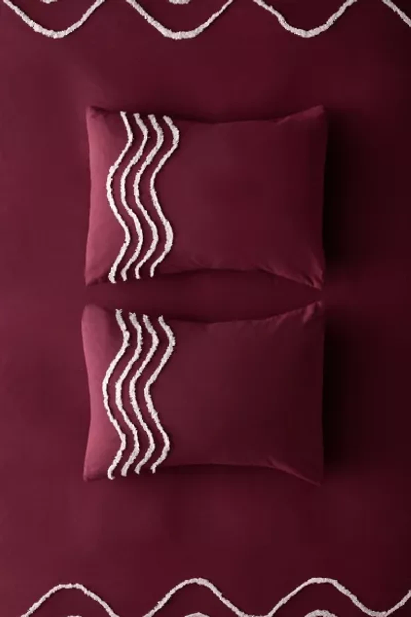 Wiggle Bordered Tufted Sham Set