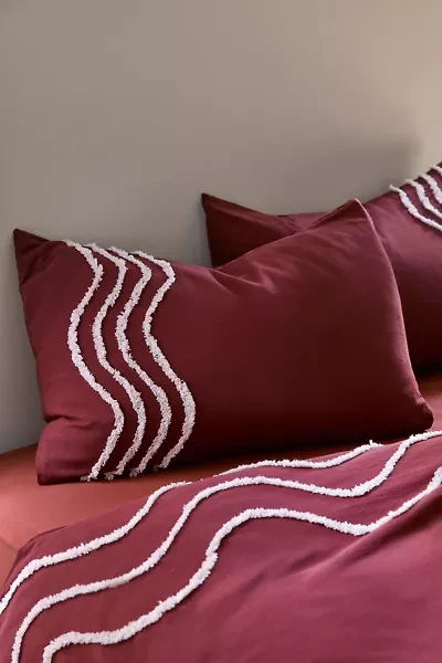 Wiggle Bordered Tufted Sham Set