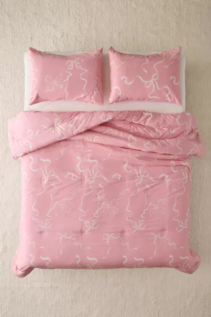 Painted Bows Patterned Comforter Set
