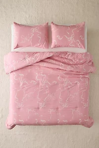 Painted Bows Patterned Comforter Set