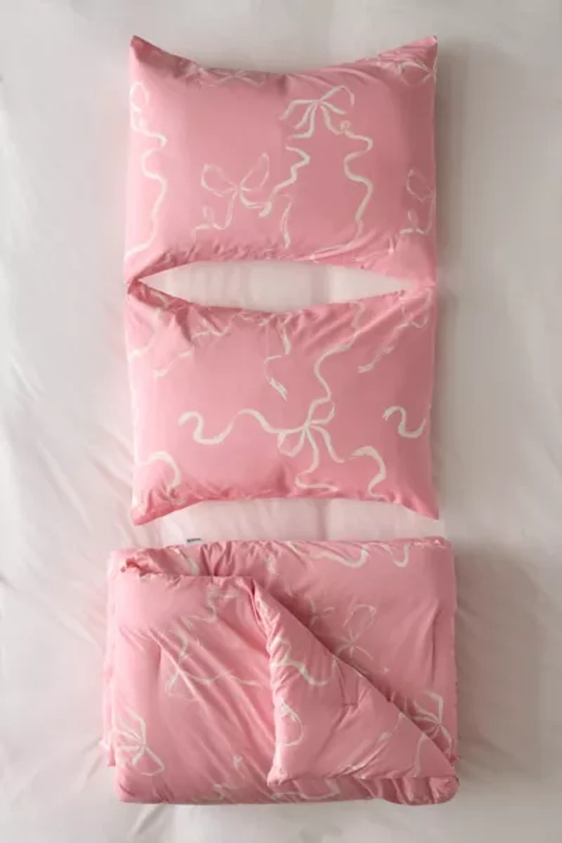 Painted Bows Patterned Comforter Set