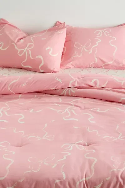 Painted Bows Patterned Comforter Set