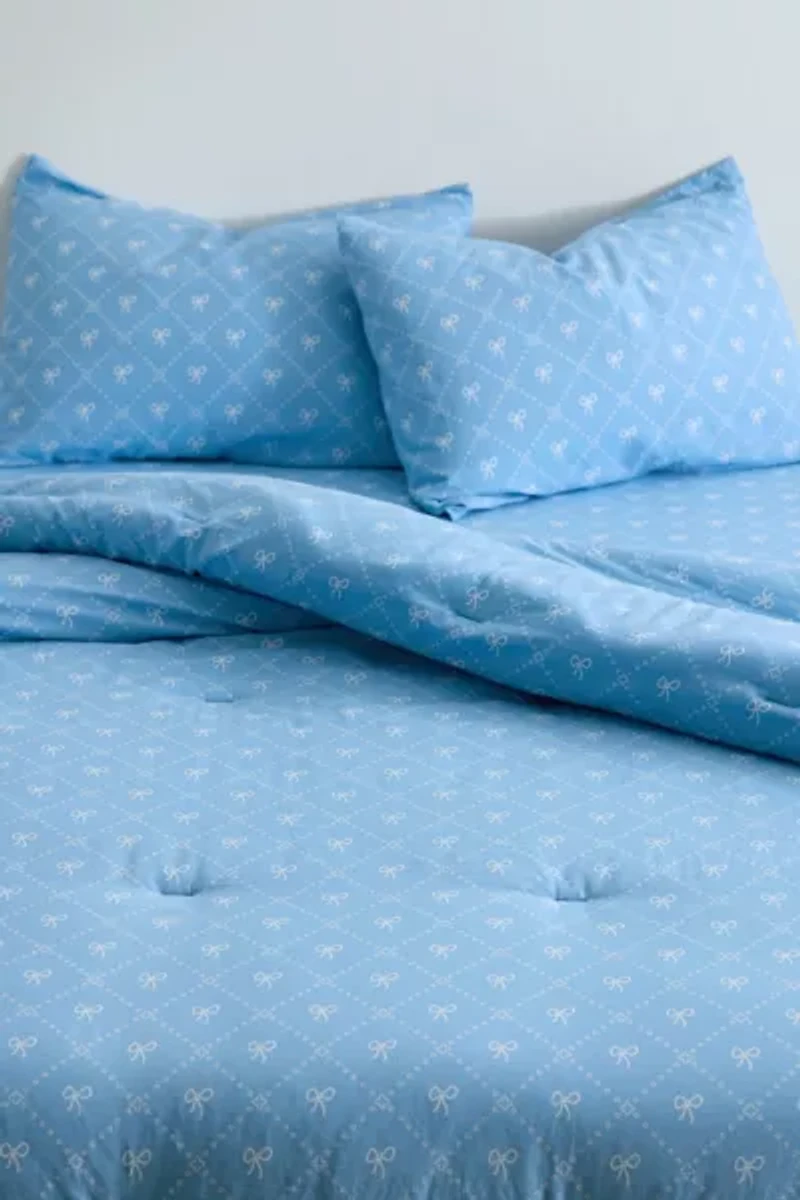 Eloise Bow Patterned Core Comforter Set