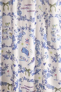Preppy Toile Patterned Café Curtain Set
