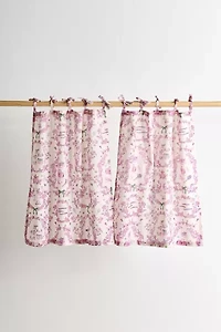 Preppy Toile Patterned Café Curtain Set